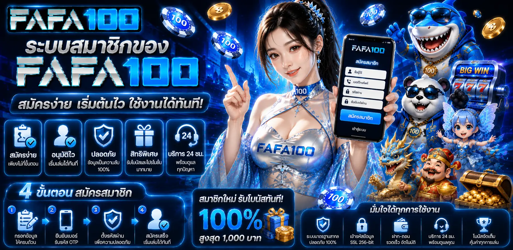FAFA100 ออกแบบให้ใช้งานง่ายและทันสมัย